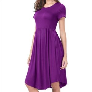 Casual Purple Dress w/ Pockets (M)